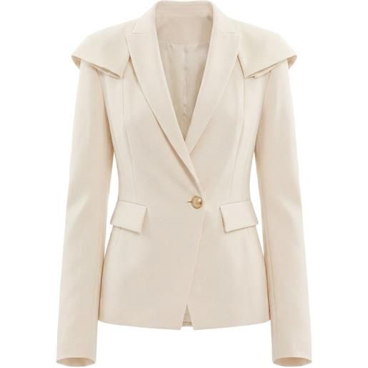 Saiid Kobeisy blazer sartoriale con ruches - toni neutri