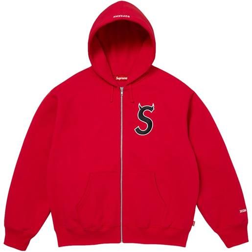 Supreme felpa devil s con zip - rosso