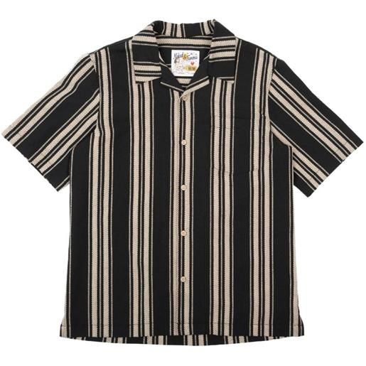 Naked and Famous camicia aloha a maniche corte - nero