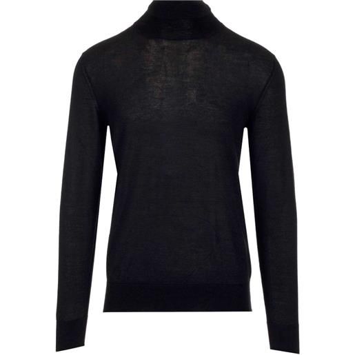 Al Duca D'Aosta 1902 t-shirt a maniche lunghe con collo alto - nero