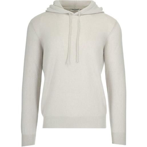 Al Duca D'Aosta 1902 felpa in cashmere con cappuccio - bianco