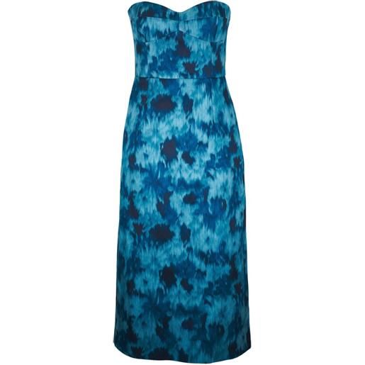 Michael Kors abito midi senza spalline - blu