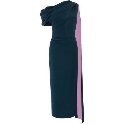Roksanda abito midi maite drappeggiato - blu