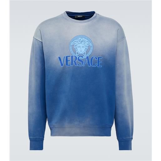 Versace felpa medusa in jersey di cotone tie-dye