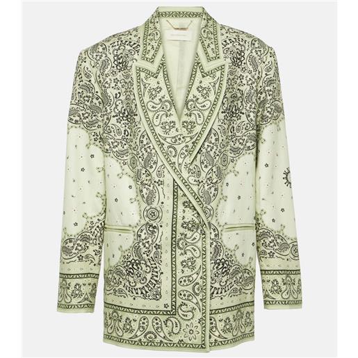 Zimmermann blazer matchmaker in lino con stampa