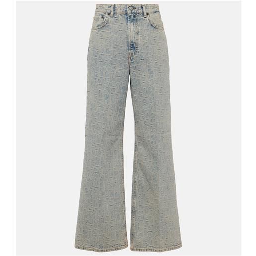 Acne Studios jeans monogram a gamba larga e vita alta