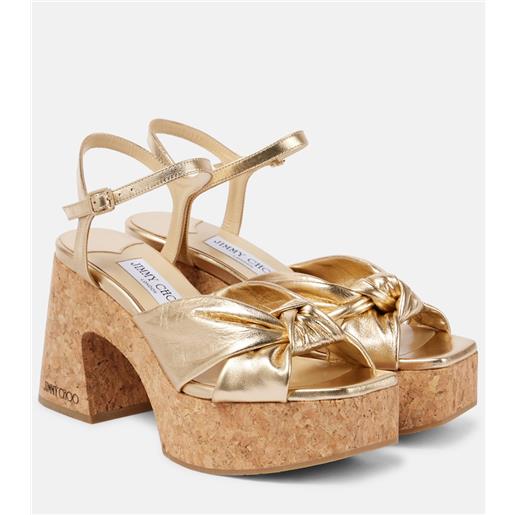 Jimmy Choo sandali con zeppa heloise 95 in pelle