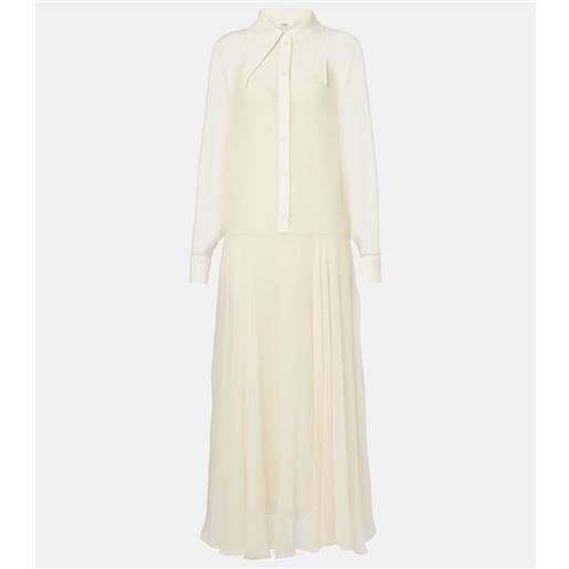 Chloe chloé abito chemisier in chiffon di seta