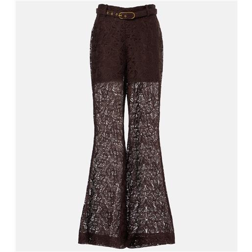 Zimmermann pantaloni flared in pizzo