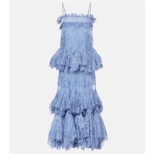 Zimmermann abito lungo eden in pizzo con volant