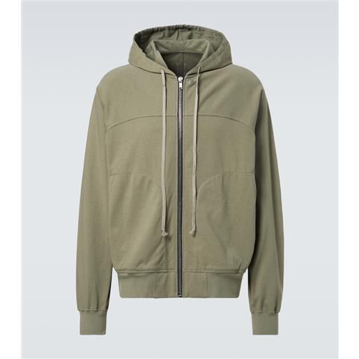 Rick Owens felpa in jersey con cappuccio e zip