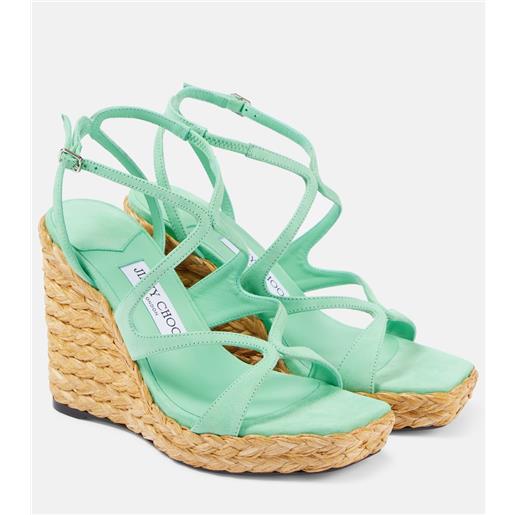Jimmy Choo sandali espadrillas ayla 110 in suede con zeppa