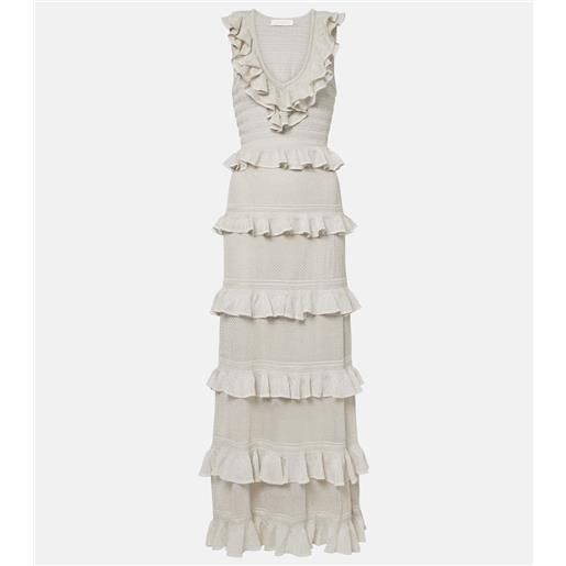 Zimmermann abito lungo crush frilled in maglia