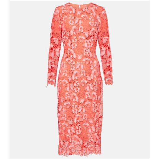 Monique Lhuillier abito midi in pizzo floreale