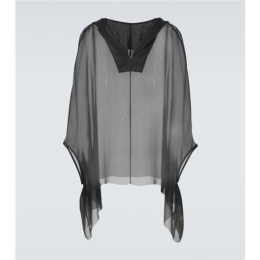 Rick Owens felpa in seta con cappuccio