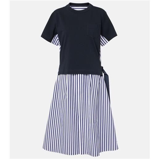 Sacai abito chemisier in cotone a righe