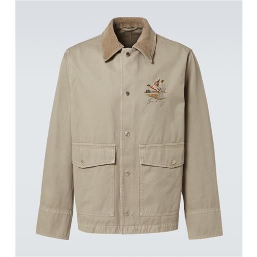 Burberry giacca in twill di cotone con ricamo