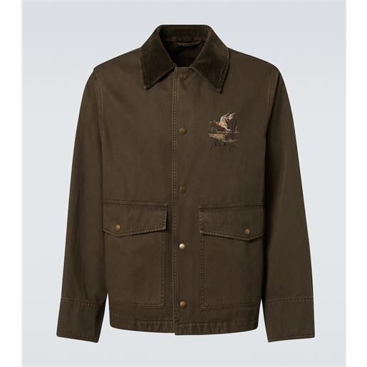 Burberry giacca in twill cotone con velluto a coste