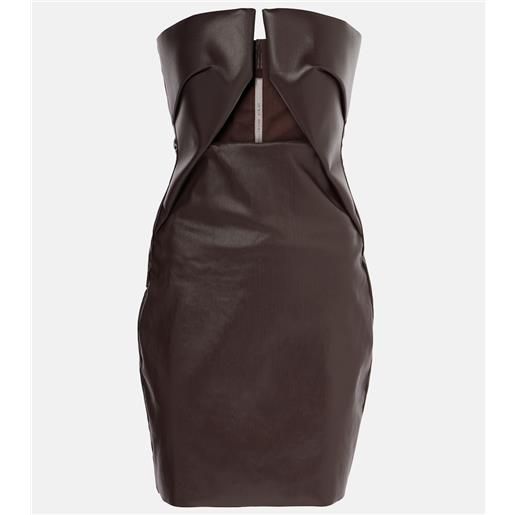 Rick Owens abito bustier in denim spalmato