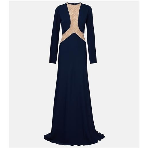 Costarellos abito lungo in tulle con cut-out