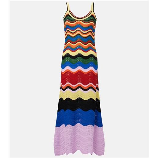 La DoubleJ abito lungo chevron in crochet di cotone