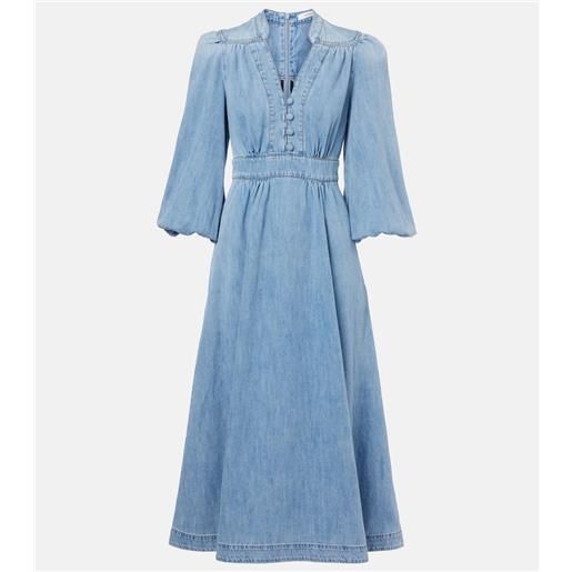 Zimmermann abito midi di jeans lucky