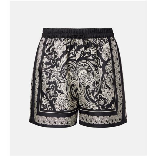 Nili Lotan shorts frances in twill di seta paisley