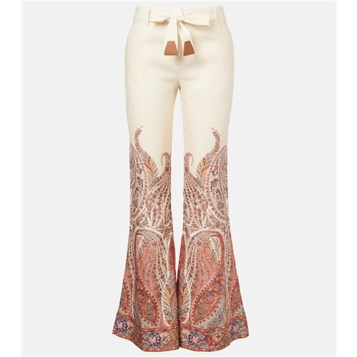 Zimmermann pantaloni flared in lino