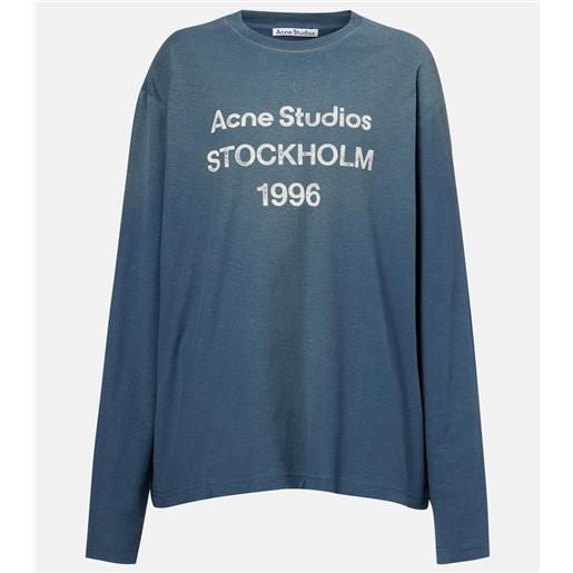 Acne Studios top distressed in jersey di misto cotone