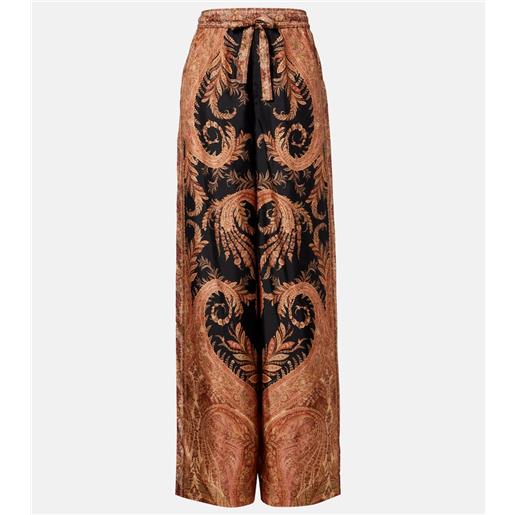 Zimmermann pantaloni a gamba larga hypnotic in seta