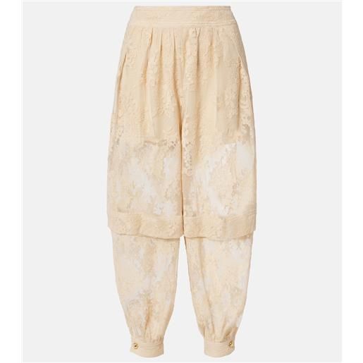 Zimmermann pantaloni hypnotic in pizzo