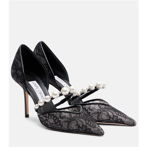 Jimmy Choo pumps aurelie 85 in pizzo e pelle