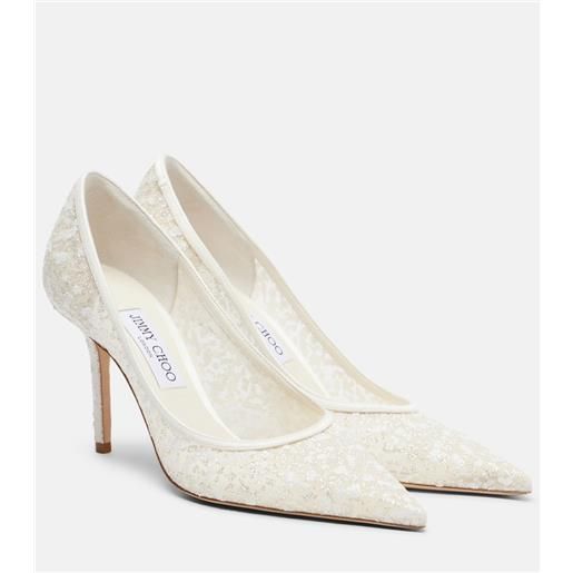 Jimmy Choo pumps love in tulle con ricamo