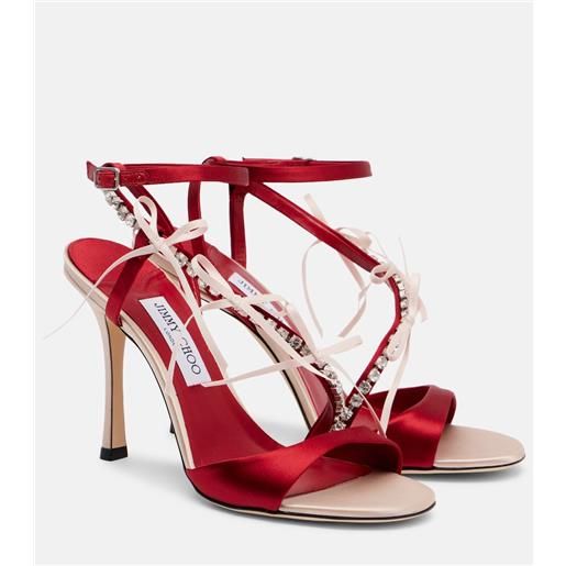 Jimmy Choo sandali lula 100 in raso con cristalli