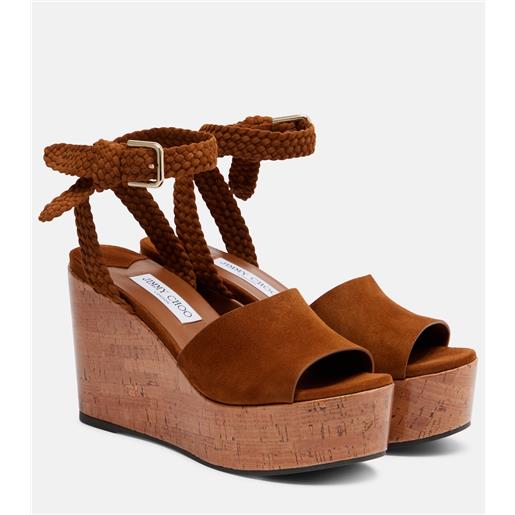 Jimmy Choo sandali jori in suede con zeppa