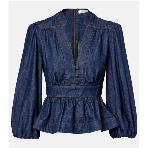 Zimmermann blusa di jeans awaken