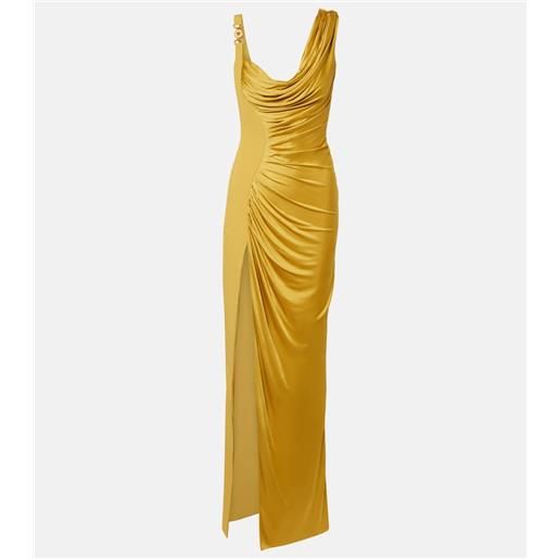 Versace abito lungo medusa '95 in jersey drappeggiato