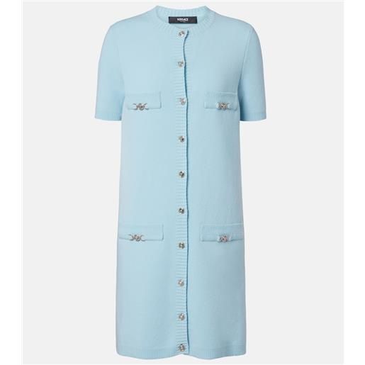 Versace abito chemisier medusa in lana e cashmere