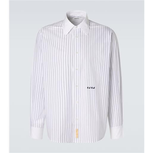Bode camicia gessata in popeline di cotone