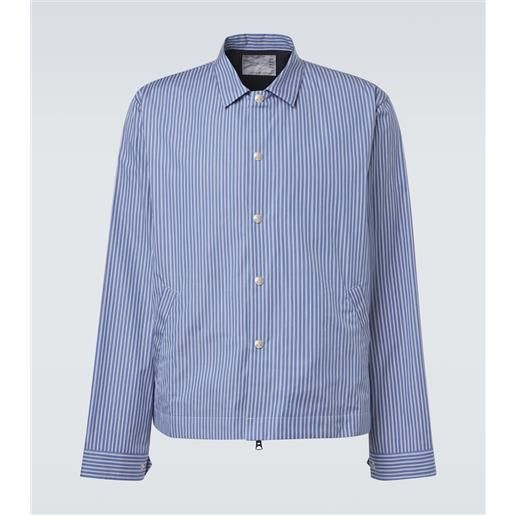 Sacai giacca blouson in popeline di cotone a righe