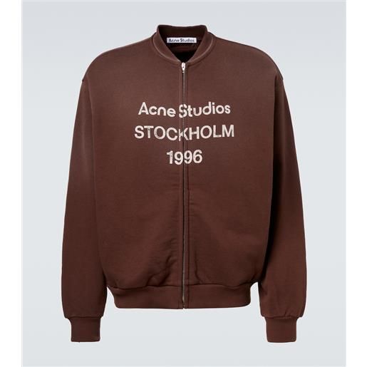 Acne Studios felpa in misto cotone con logo e zip