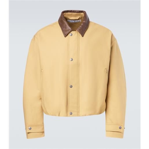 Acne Studios giacca blouson in raso di cotone con pelle