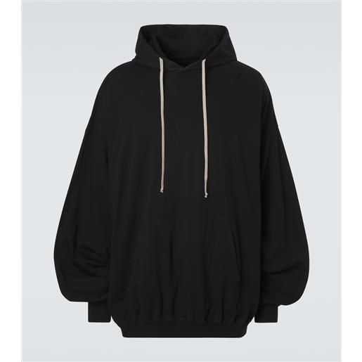 Rick Owens drkshdw - felpa hun con cappuccio in jersey di cotone