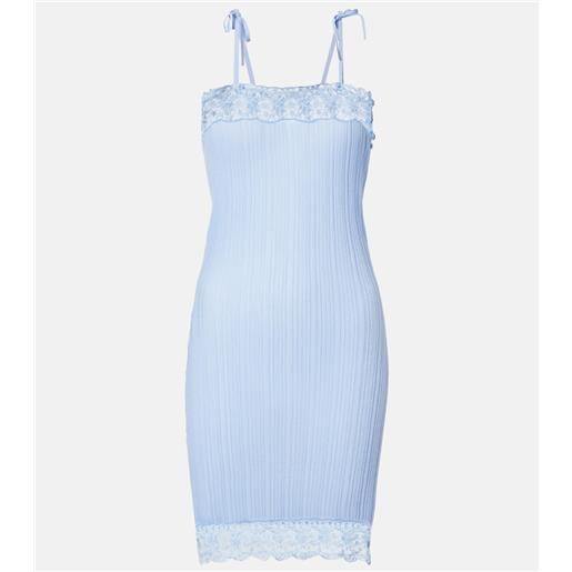 Chloe chloé abito corto in lana con pizzo