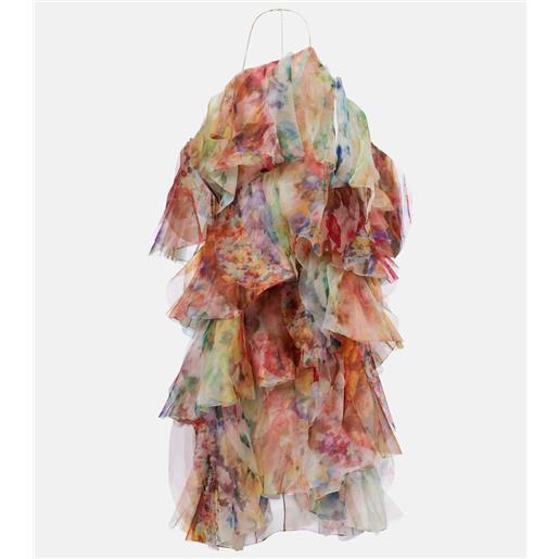 Zimmermann abito midi luna floreale con volant