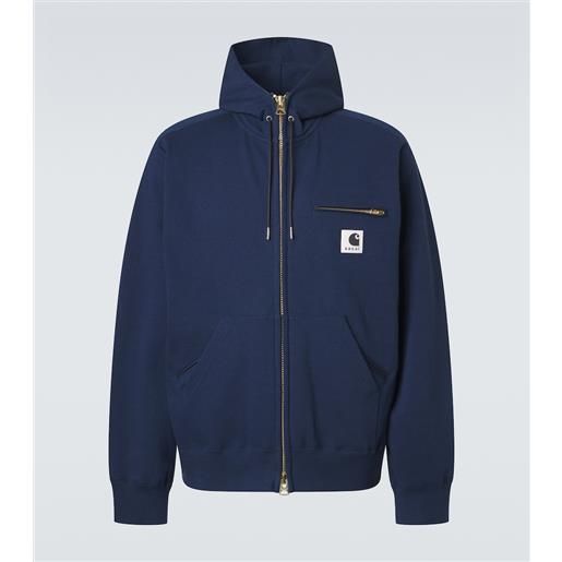 Sacai x carhartt - felpa in jersey di cotone