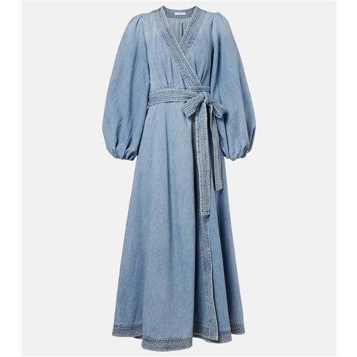 Zimmermann abito a portafoglio indra in denim