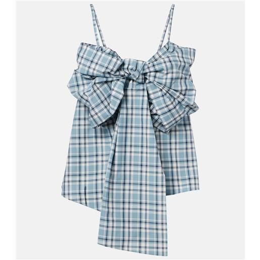 Acne Studios top in cotone a quadri con fiocco