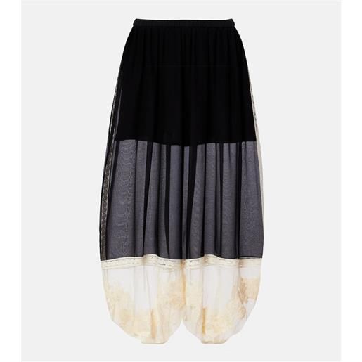 Zimmermann pantaloni balloon roselight in cotone e seta