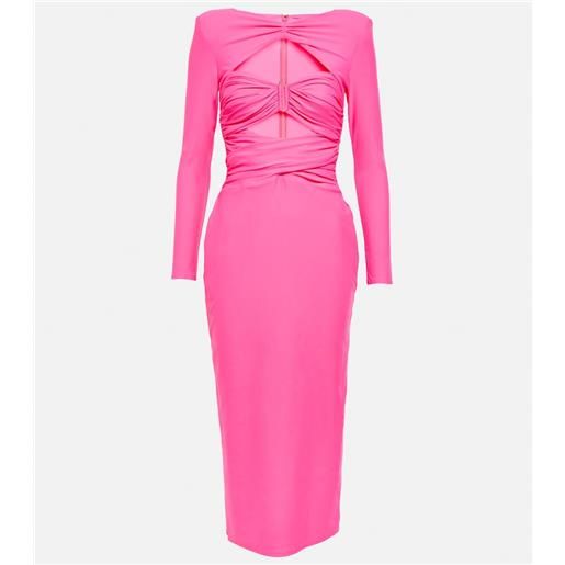 Self-Portrait abito midi in jersey con cut-out